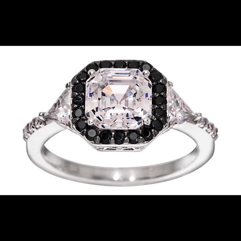 Dramatic Asscher-Cut Diamonique(R) Ring